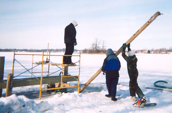 Winter dock repair and maintenance