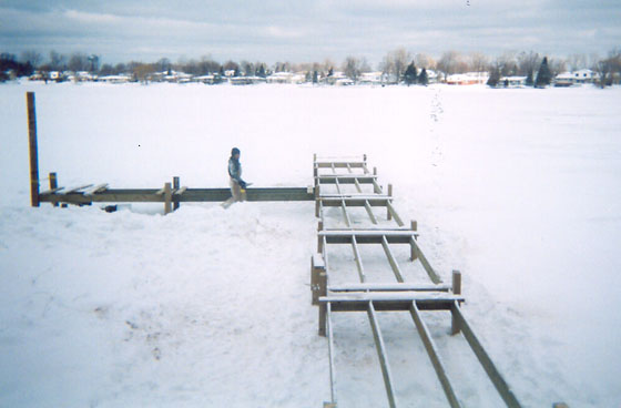 Permanent dock maintenance during the winter