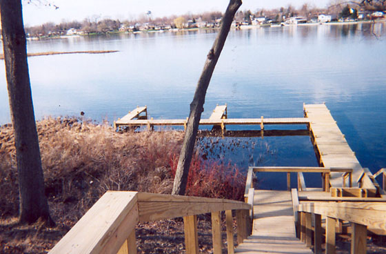 Custom built permanent dock installation