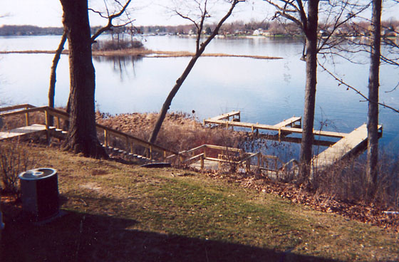 A completed permanent dock installation in Oakland Conty, Michigan