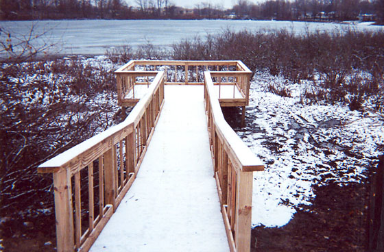 Deck ramp leading out to beach deck