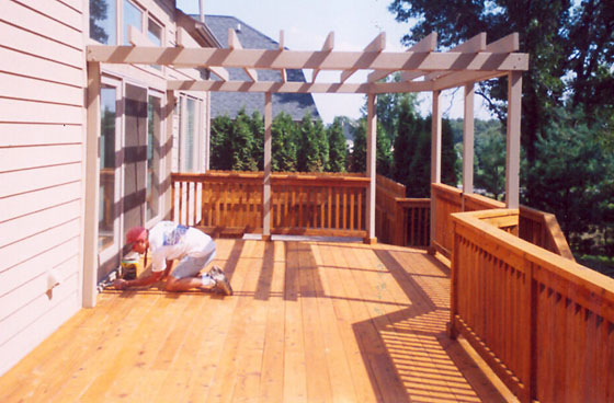 Deck restoration in progress