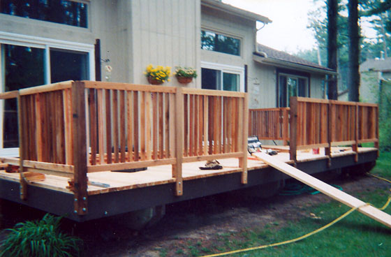 Photo of a Deck Rebuilding project in progress in Oakland County, Michigan