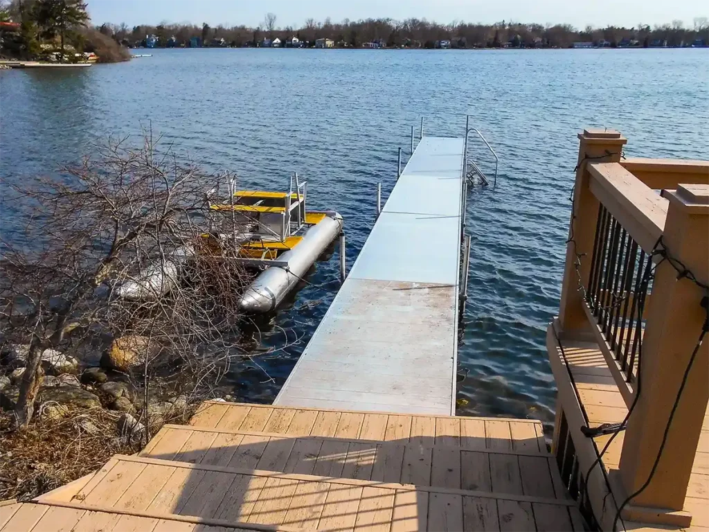 Seasonal boat dock installation