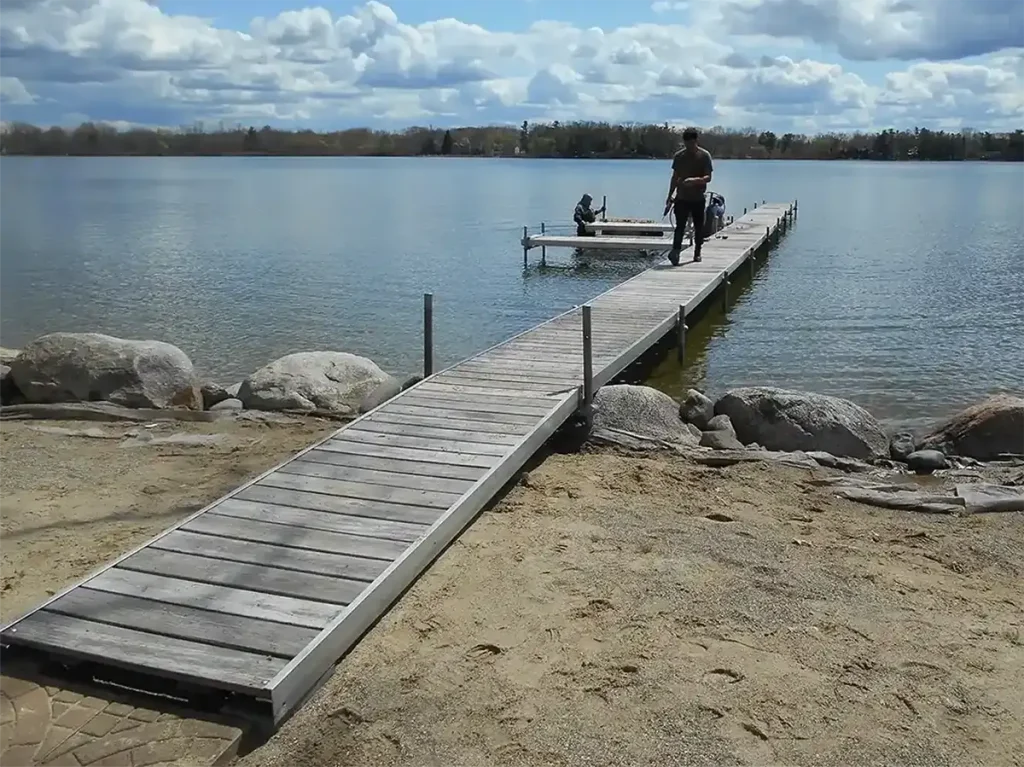 Seasonal dock installation in Oakland County, Michigan