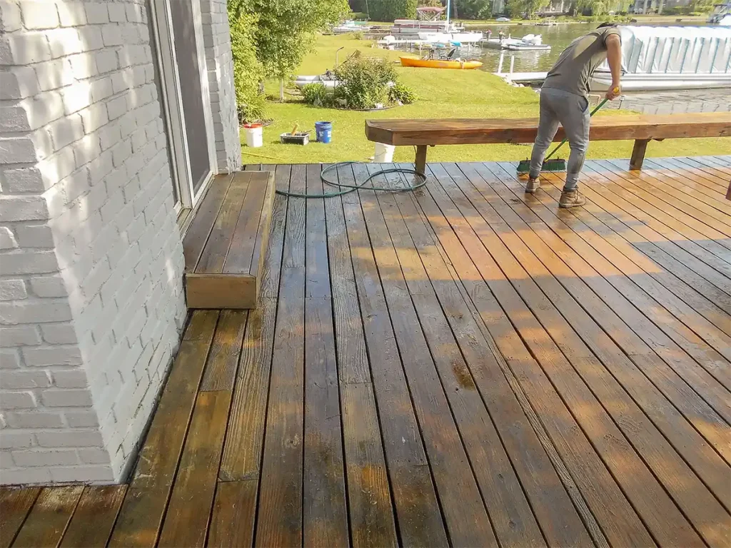 Deck restoration project in progress