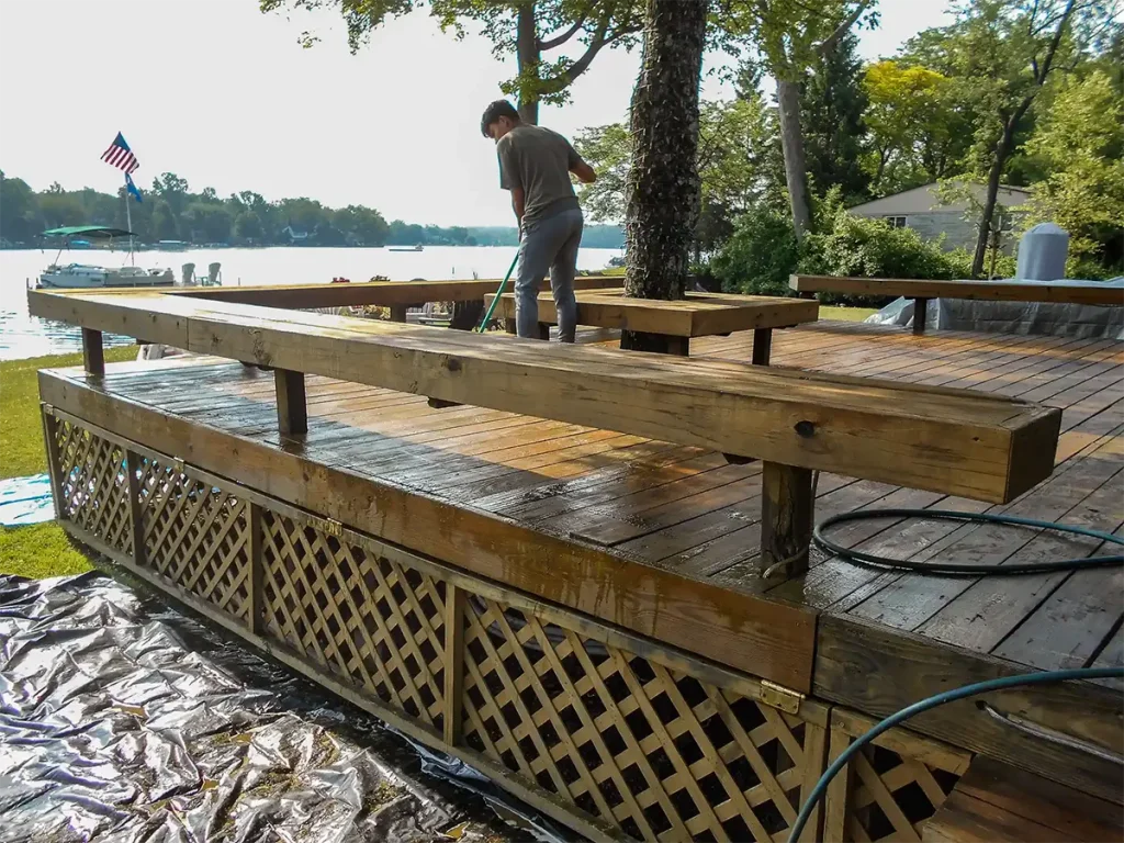 Deck restoration in progress