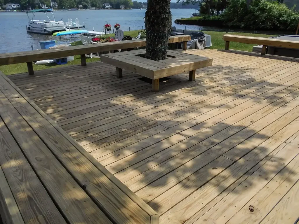 Deck prepped for restoration